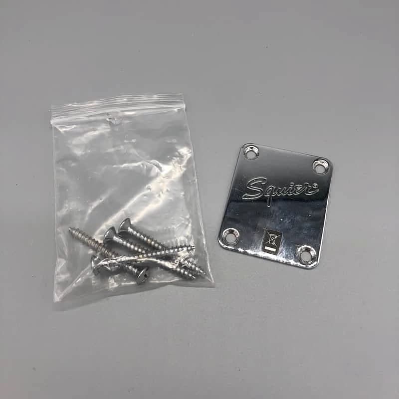 Fender Squier Neckplate 4-Hole with Screws Chrome