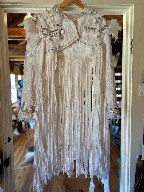 White Fringe Love Jacket (Size SM / MD)